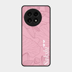 Customized luxury Peach leaves Glass Case Cover For Oneplus 13R 5G