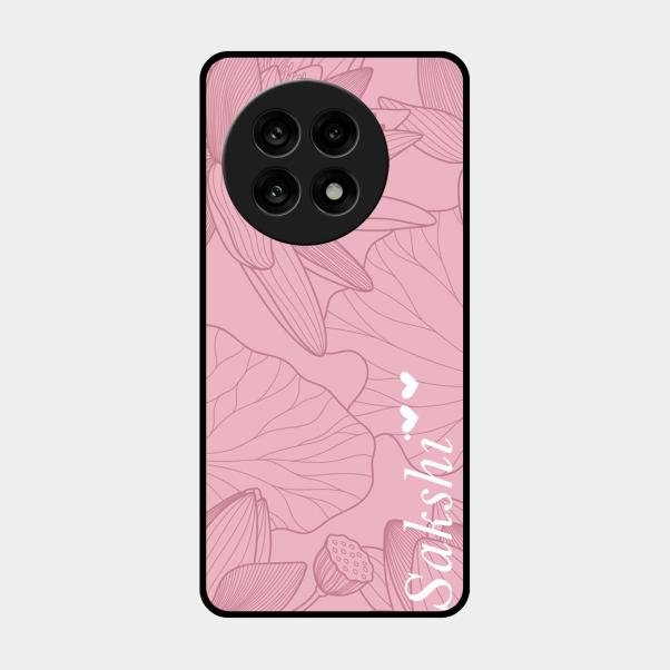 Customized luxury Peach leaves Glass Case Cover For Oneplus 13R 5G