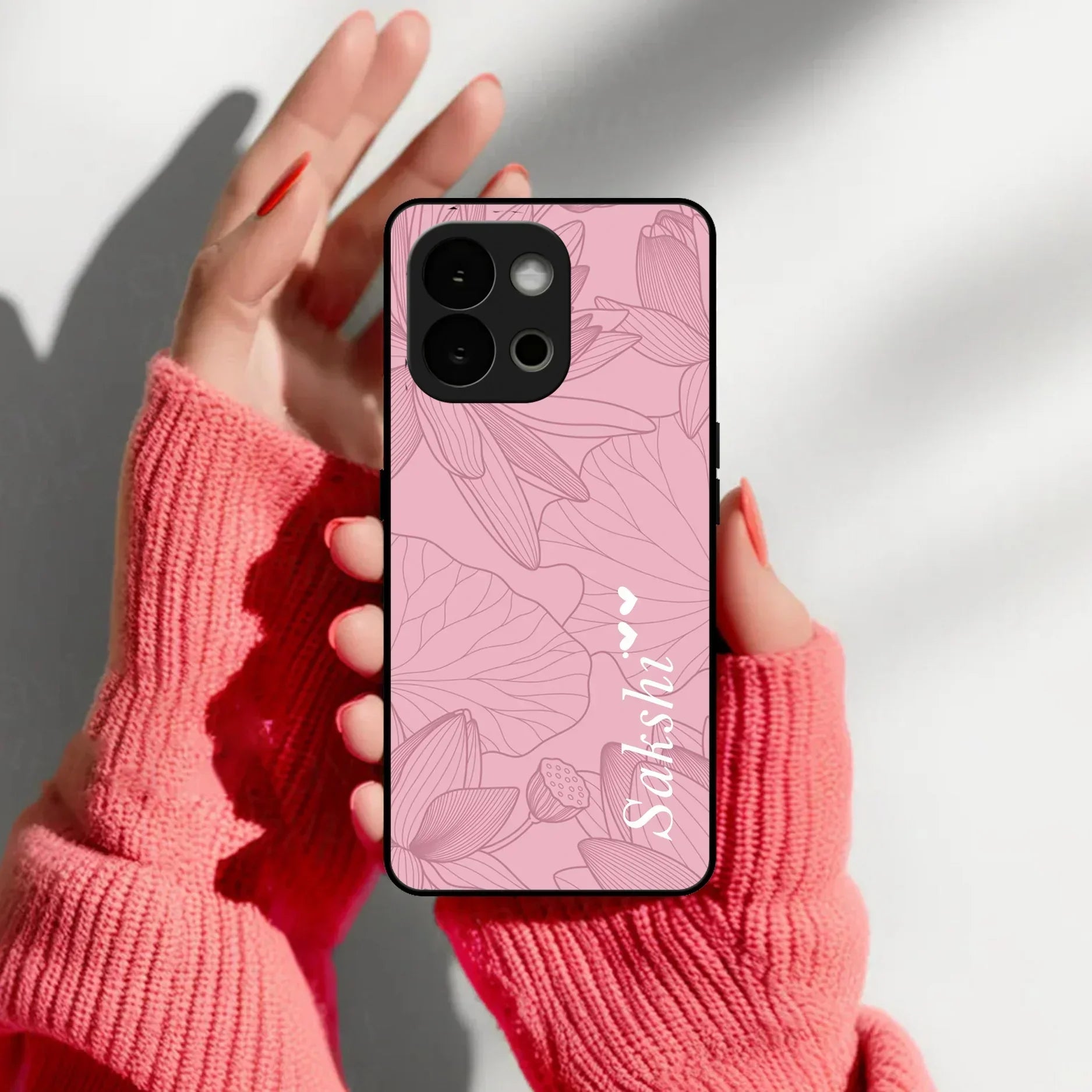 Customized luxury Peach leaves Glass Case Cover For Oneplus - ShopOnCliQ