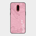 Customized luxury Peach leaves Glass Case Cover For Oneplus 7