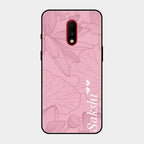 Customized luxury Peach leaves Glass Case Cover For Oneplus 7
