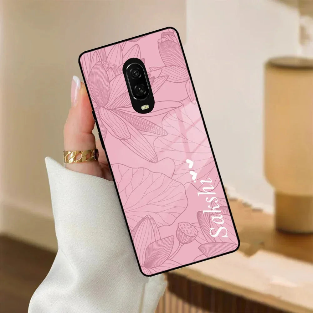 Customized luxury Peach leaves Glass Case Cover For Oneplus - ShopOnCliQ