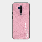 Customized luxury Peach leaves Glass Case Cover For Oneplus 7T Pro