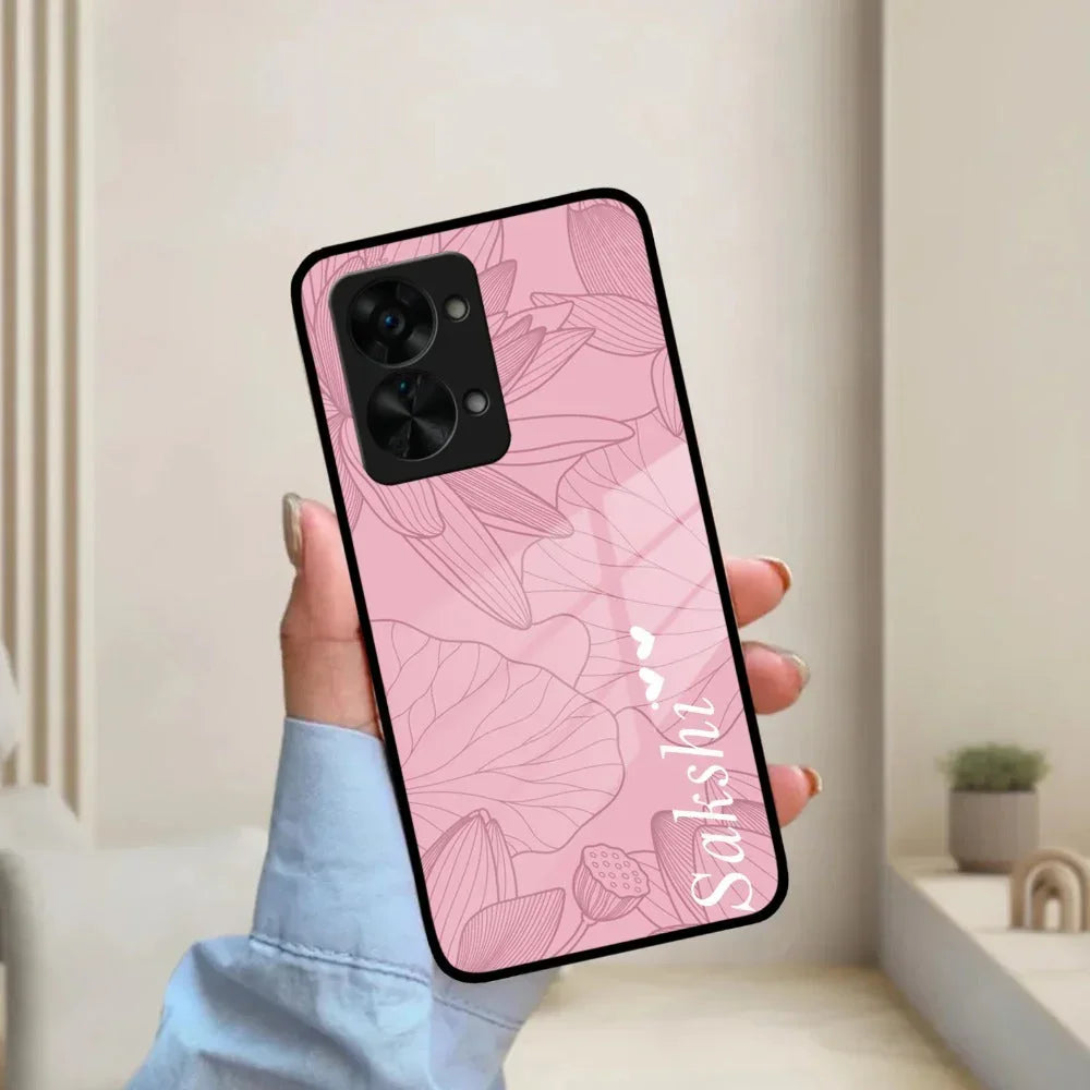 Customized luxury Peach leaves Glass Case Cover For Oneplus - ShopOnCliQ