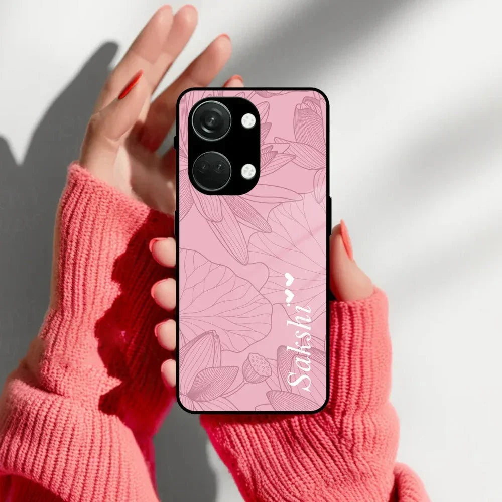 Customized luxury Peach leaves Glass Case Cover For Oneplus - ShopOnCliQ