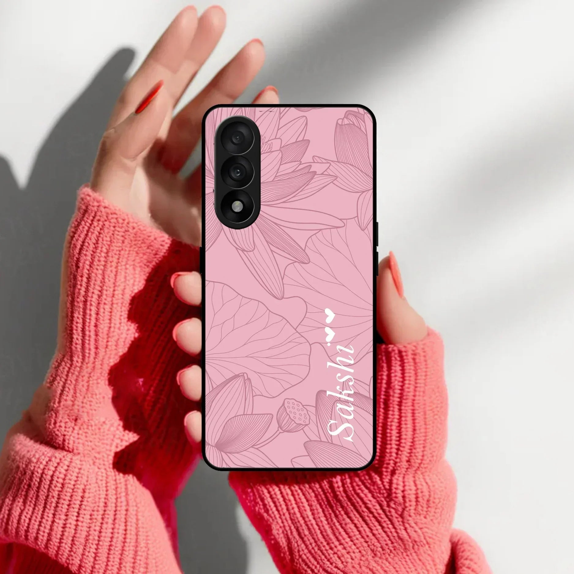 Customized luxury Peach leaves Glass Case Cover For Oneplus - ShopOnCliQ