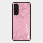 Customized luxury Peach leaves Glass Case Cover For Oneplus Nord 5 5G