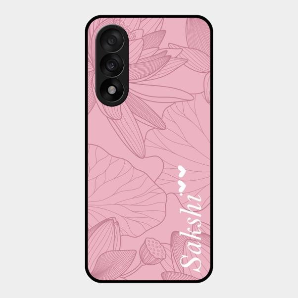 Customized luxury Peach leaves Glass Case Cover For Oneplus Nord 5 5G