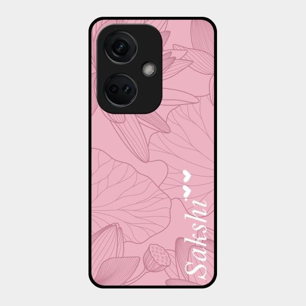 Customized luxury Peach leaves Glass Case Cover For Oneplus Nord Ce 3 5G