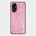 Customized luxury Peach leaves Glass Case Cover For Oppo A58