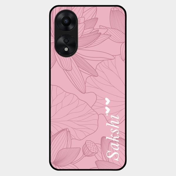 Customized luxury Peach leaves Glass Case Cover For Oppo A78 5G
