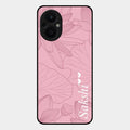 Customized luxury Peach leaves Glass Case Cover For Oppo F21 Pro 5G