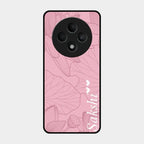 Customized luxury Peach leaves Glass Case Cover For Oppo F27 5G