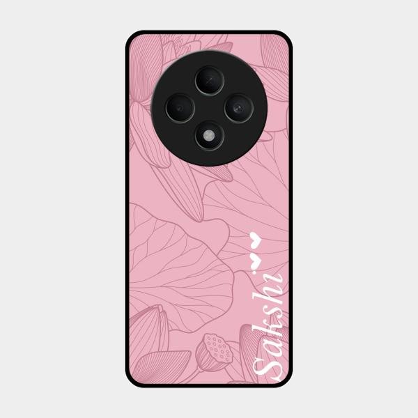 Customized luxury Peach leaves Glass Case Cover For Oppo F27 5G