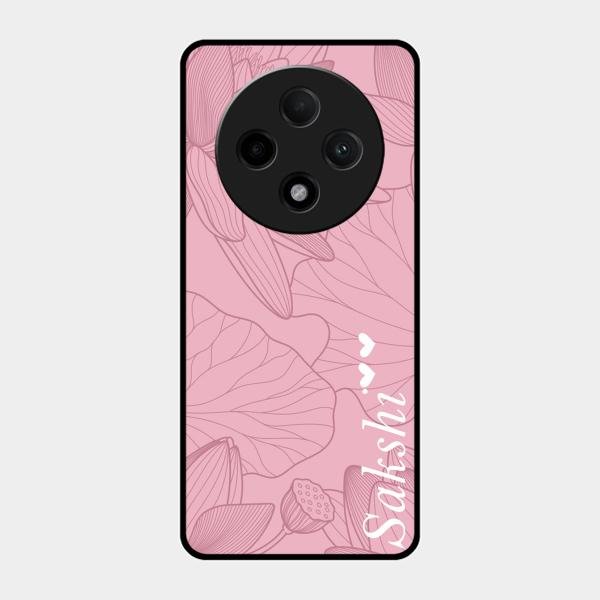 Customized luxury Peach leaves Glass Case Cover For Oppo F27 Pro Plus 5G