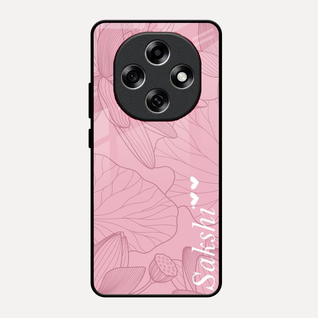 Customized luxury Peach leaves Glass Case Cover For Oppo F31 Pro 5G