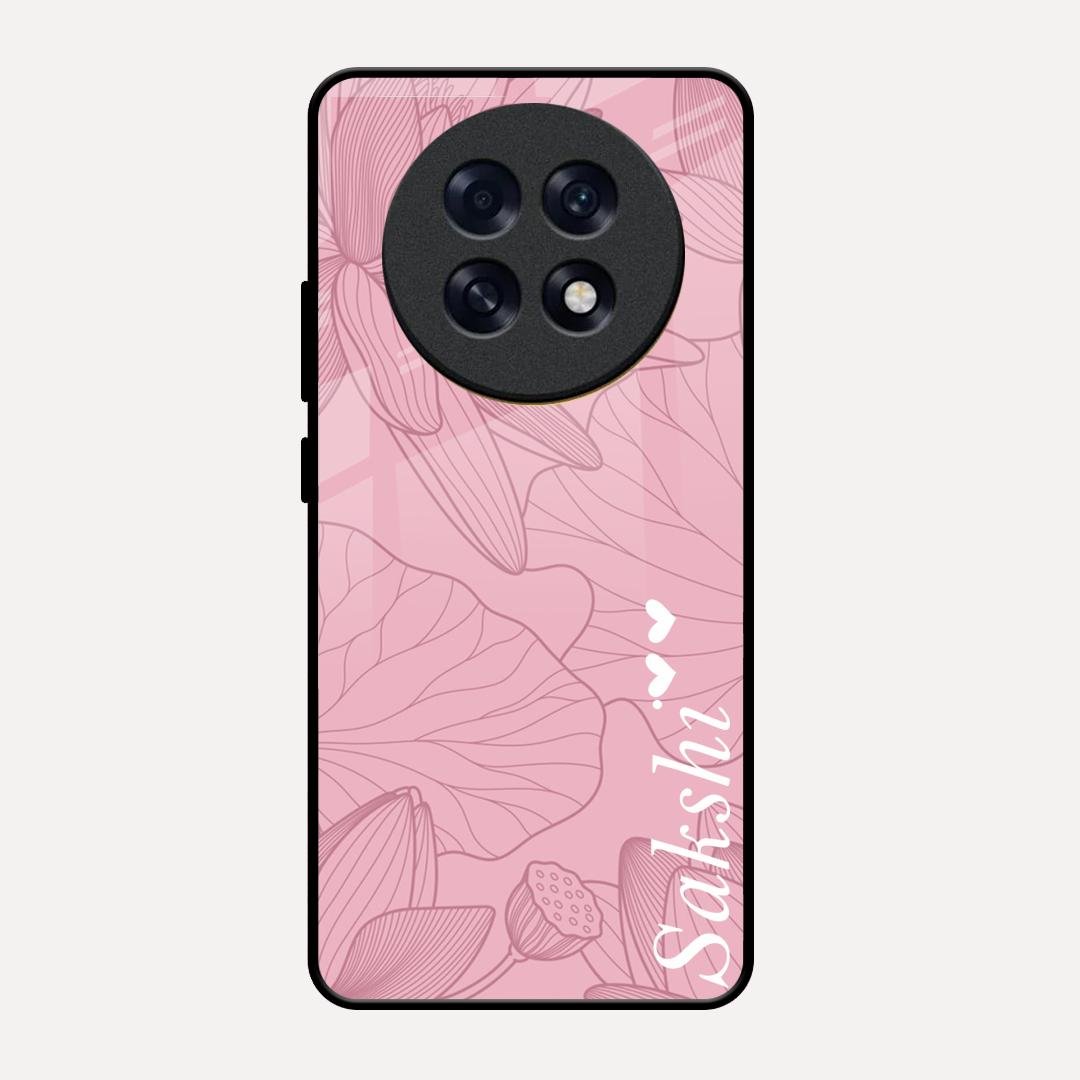 Customized luxury Peach leaves Glass Case Cover For Oppo F31 Pro Plus 5G