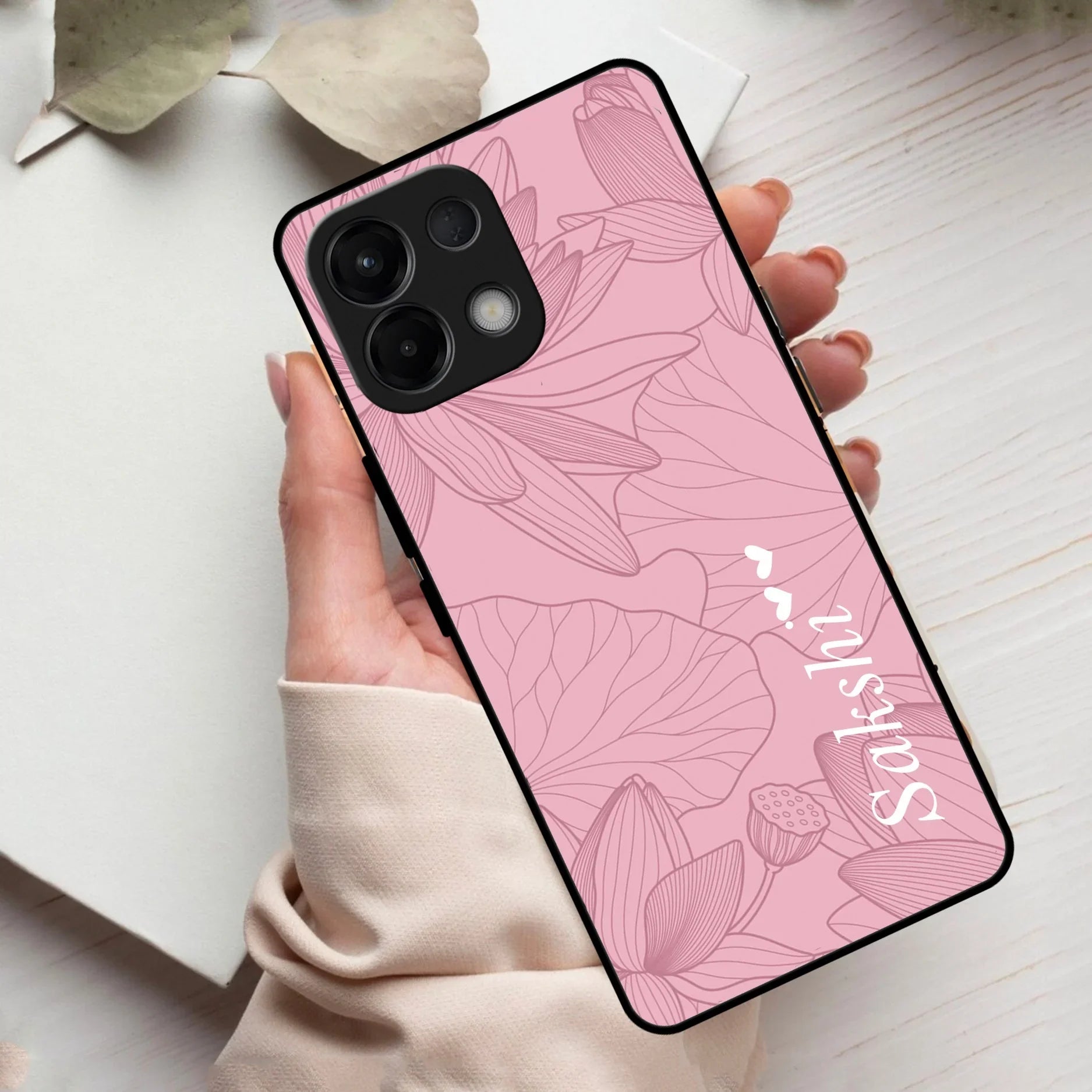 Customized luxury Peach leaves Glass Case Cover For Oppo - ShopOnCliQ