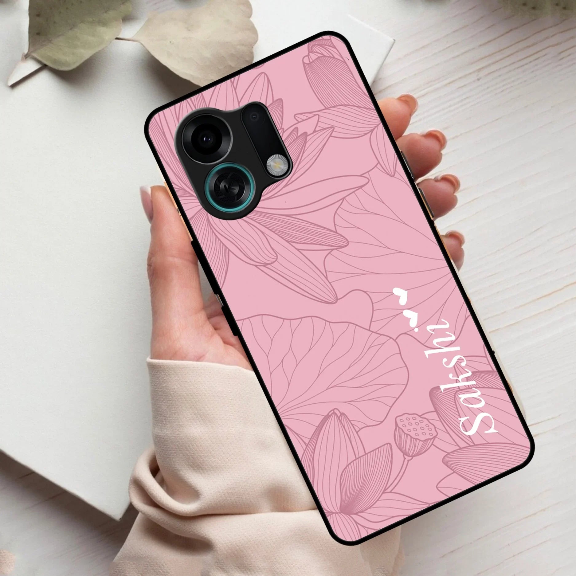 Customized luxury Peach leaves Glass Case Cover For Oppo - ShopOnCliQ