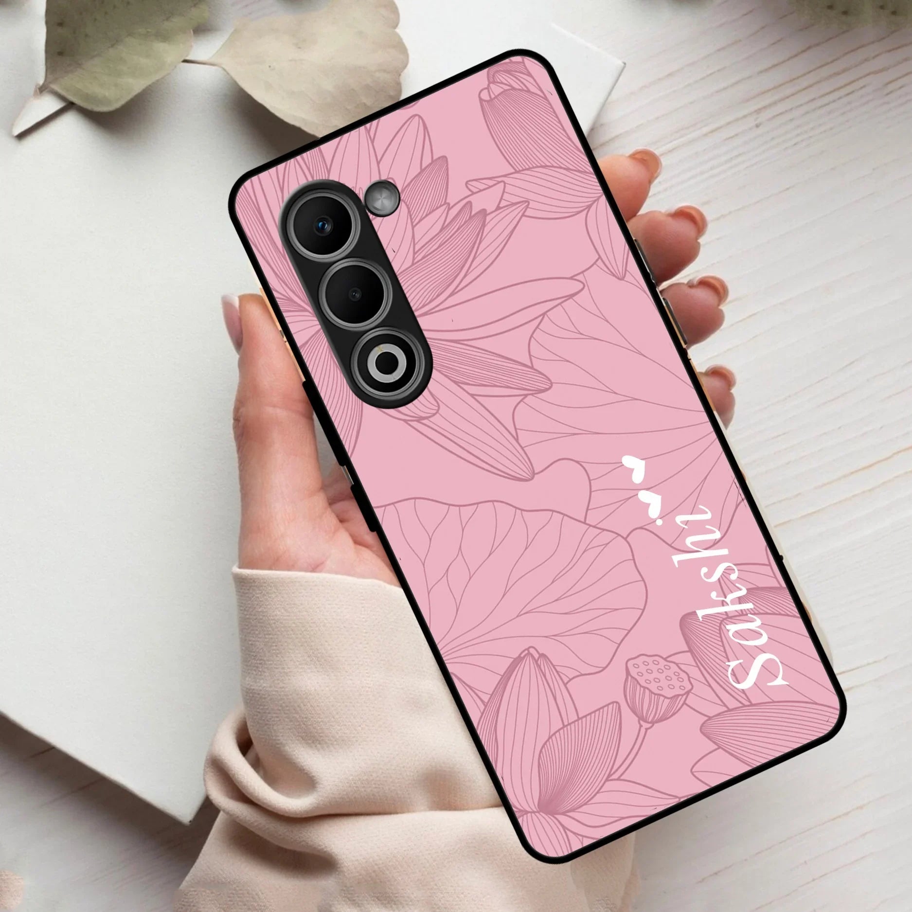Customized luxury Peach leaves Glass Case Cover For Oppo - ShopOnCliQ