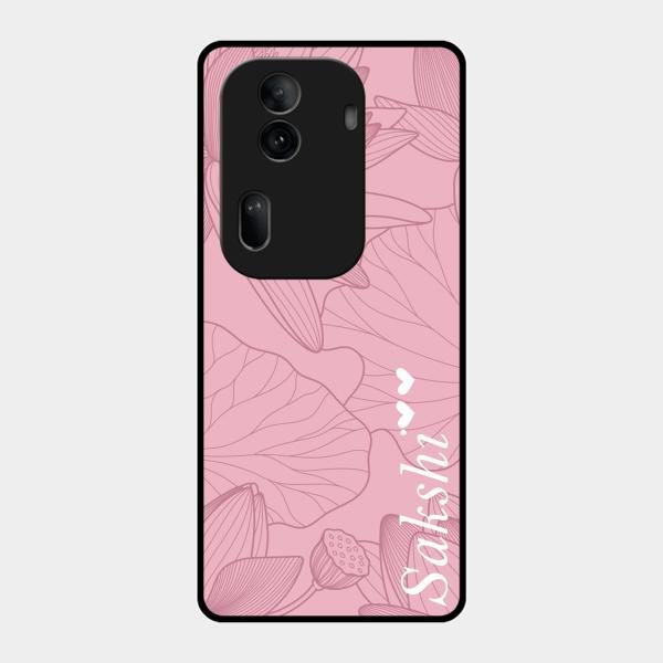 Customized luxury Peach leaves Glass Case Cover For Oppo Reno 11 Pro 5G