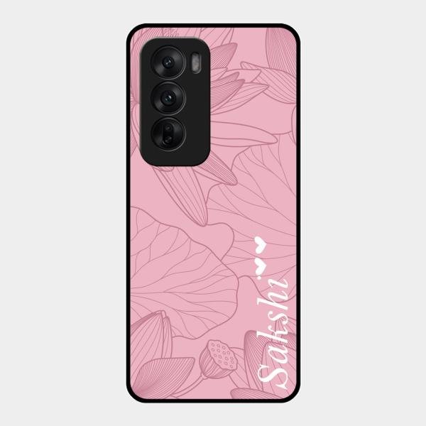 Customized luxury Peach leaves Glass Case Cover For Oppo Reno 12 5G