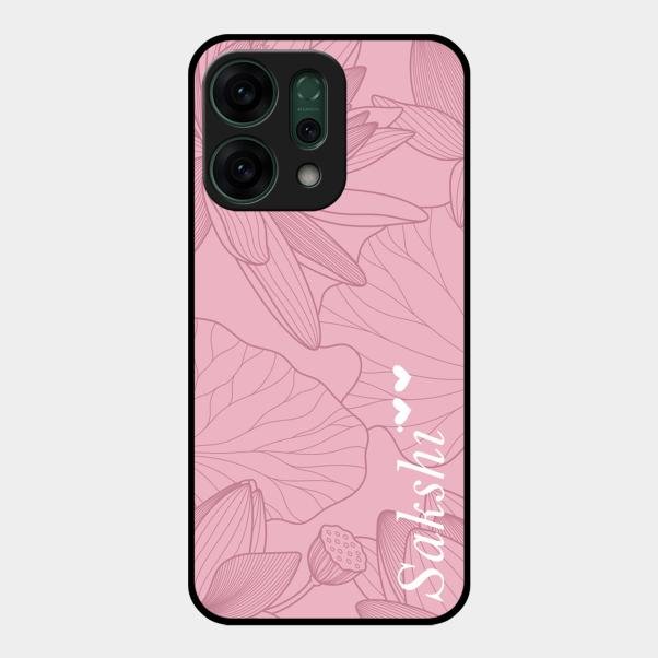 Customized luxury Peach leaves Glass Case Cover For Oppo Reno 14 5G