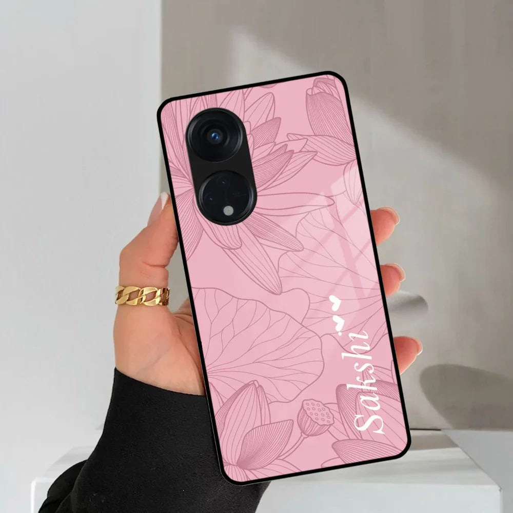 Customized luxury Peach leaves Glass Case Cover For Oppo - ShopOnCliQ