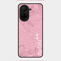 Customized luxury Peach leaves Glass Case Cover For Poco C71