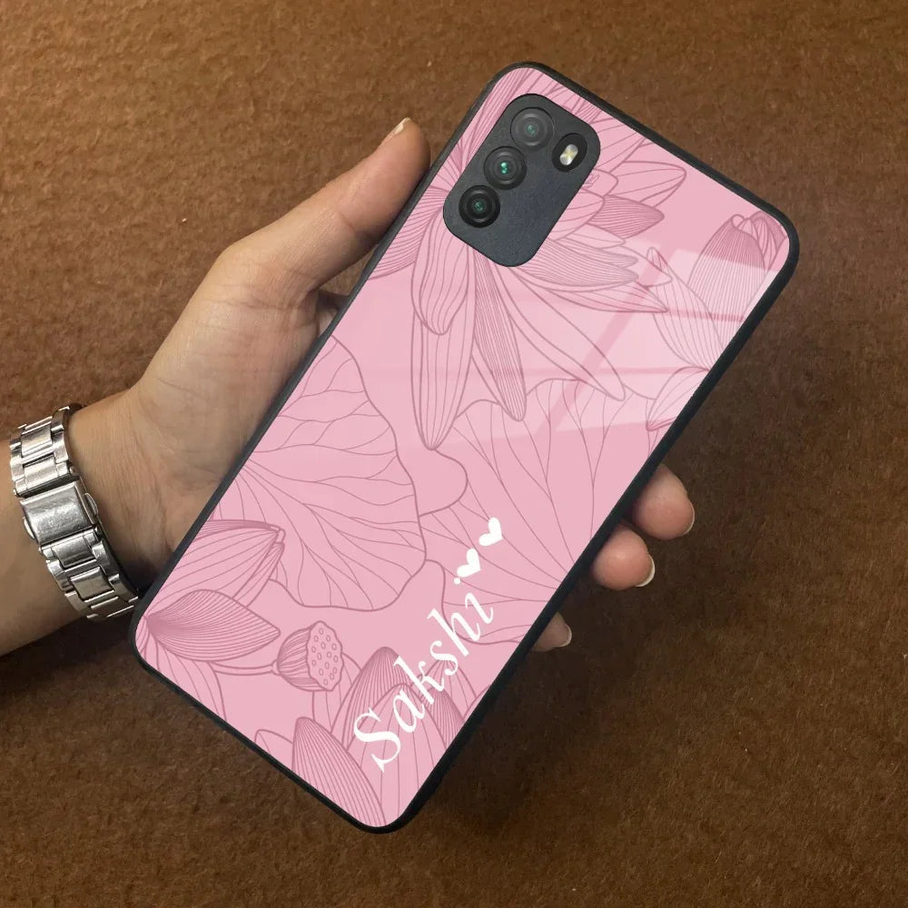 Customized luxury Peach leaves Glass Case Cover For Poco - ShopOnCliQ