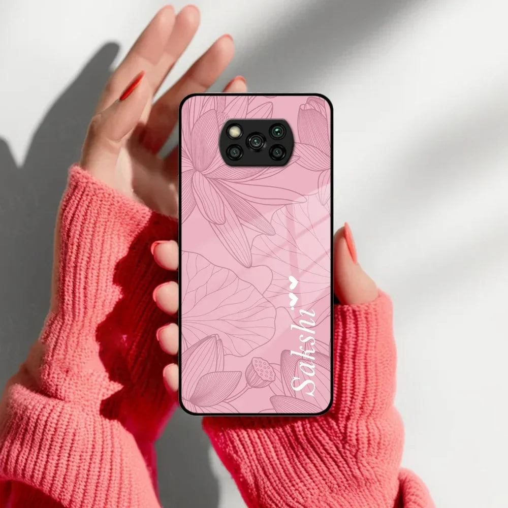Customized luxury Peach leaves Glass Case Cover For Poco - ShopOnCliQ