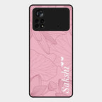 Customized luxury Peach leaves Glass Case Cover For Poco X4 Pro 5G
