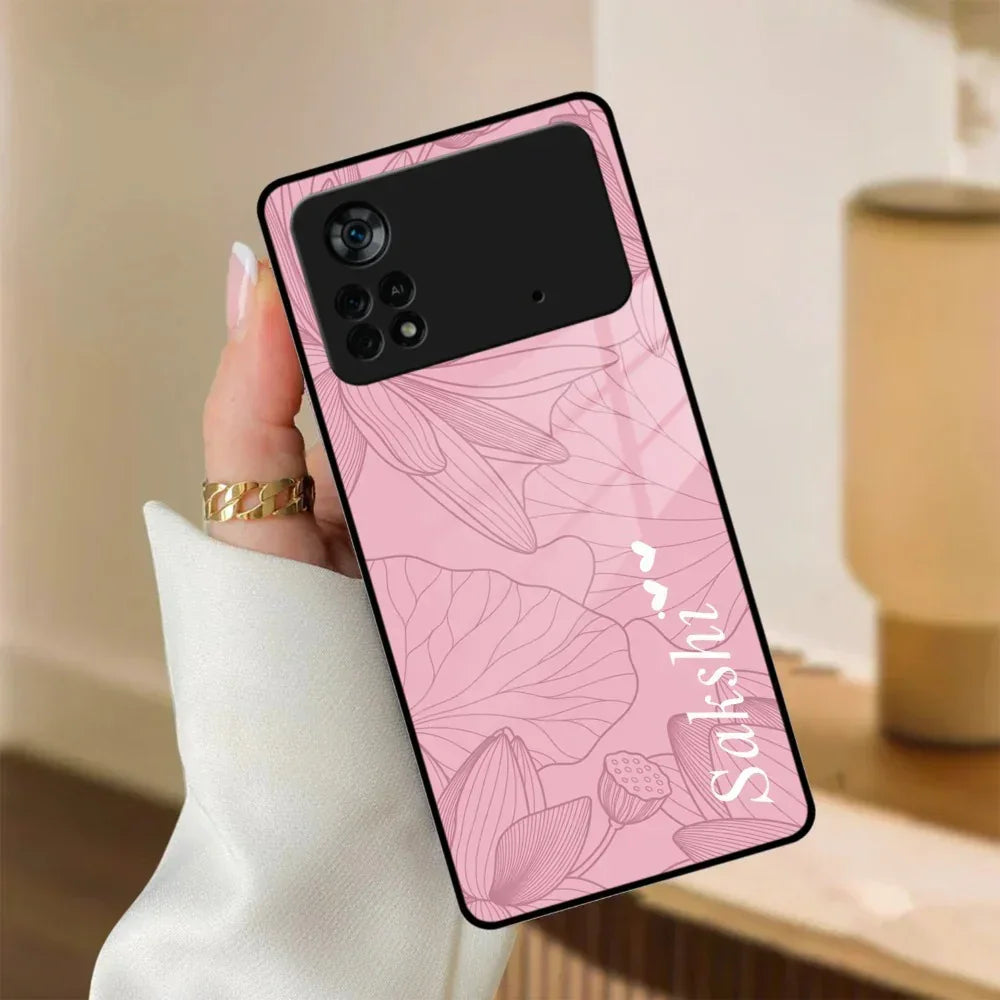 Customized luxury Peach leaves Glass Case Cover For Poco - ShopOnCliQ