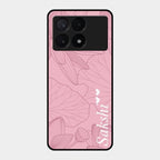 Customized luxury Peach leaves Glass Case Cover For Poco X6 Pro 5G