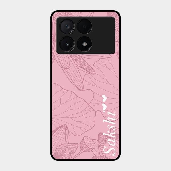Customized luxury Peach leaves Glass Case Cover For Poco X6 Pro 5G