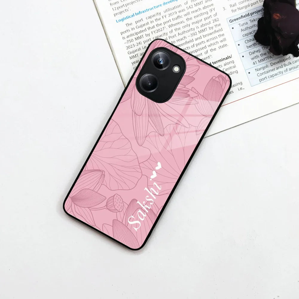 Customized luxury Peach leaves Glass Case Cover For Realme/Narzo - ShopOnCliQ