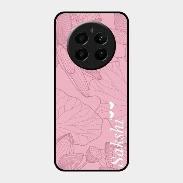 Customized luxury Peach leaves Glass Case Cover For Realme 12 Plus 5G