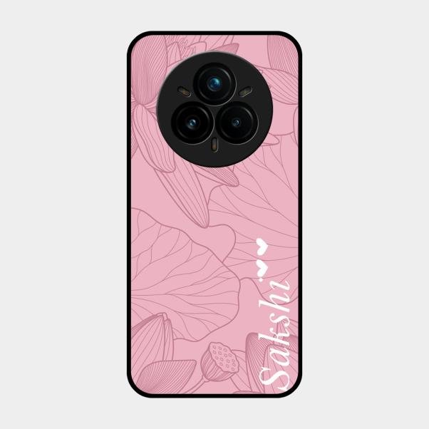 Customized luxury Peach leaves Glass Case Cover For Realme 14 Pro 5G