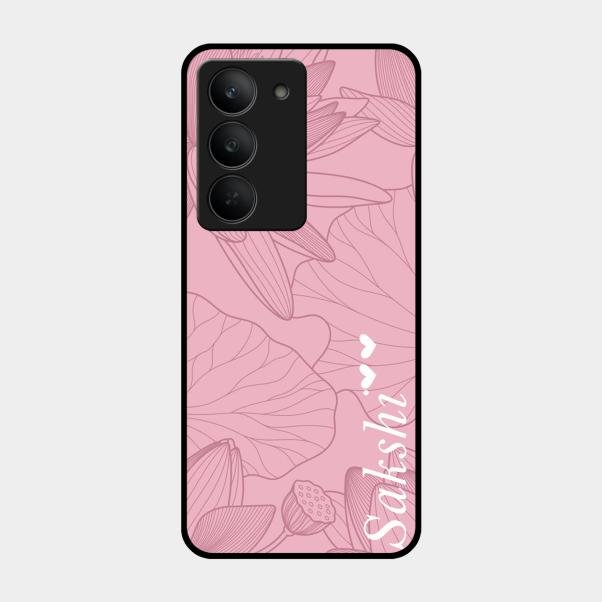 Customized luxury Peach leaves Glass Case Cover For Realme 14X 5G