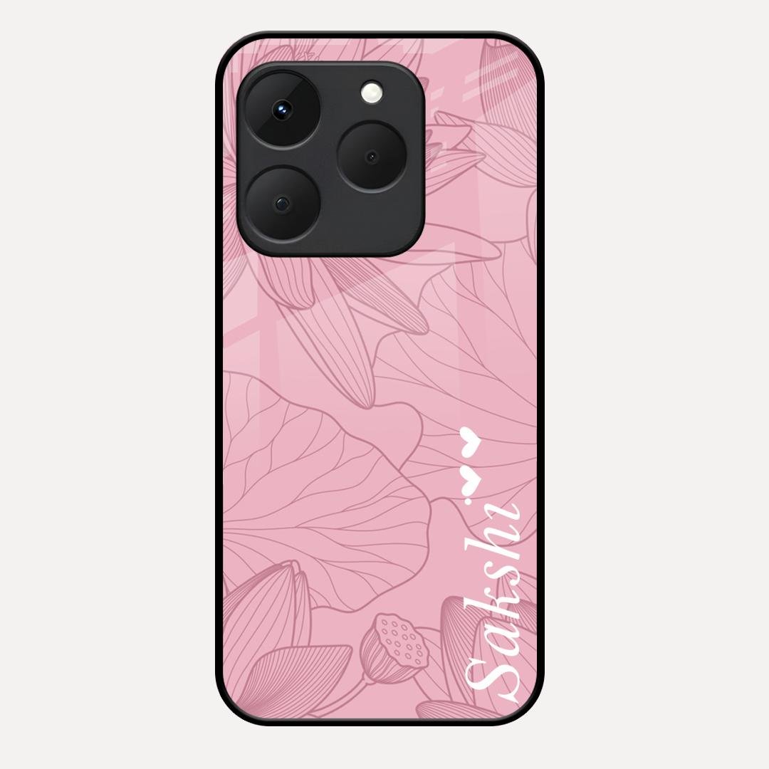 Customized luxury Peach leaves Glass Case Cover For Realme 15T 5G