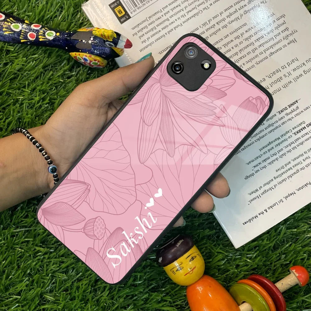 Customized luxury Peach leaves Glass Case Cover For Realme/Narzo - ShopOnCliQ