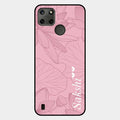 Customized luxury Peach leaves Glass Case Cover For Realme C21Y