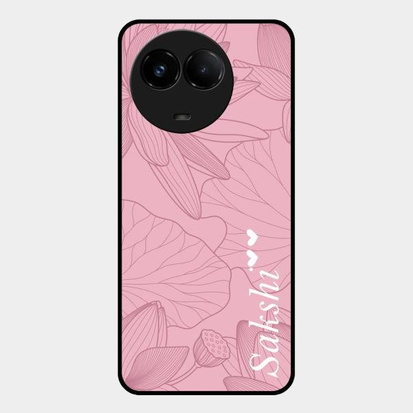 Customized luxury Peach leaves Glass Case Cover For Realme C67 5G