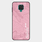 Customized luxury Peach leaves Glass Case Cover For Redmi Note 10 Lite