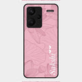 Customized luxury Peach leaves Glass Case Cover For Redmi Note 13 Pro Plus 5G