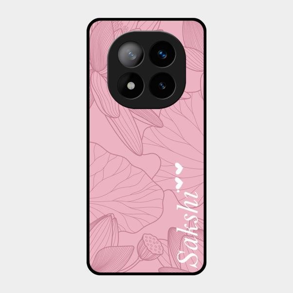 Customized luxury Peach leaves Glass Case Cover For Redmi Note 14 Pro Plus 5G