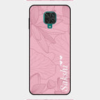 Customized luxury Peach leaves Glass Case Cover For Redmi Note 9 Pro Max
