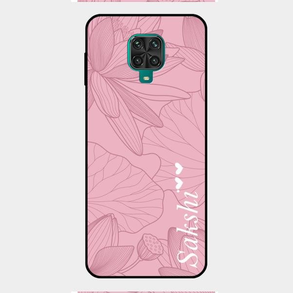 Customized luxury Peach leaves Glass Case Cover For Redmi Note 9 Pro Max