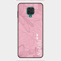 Customized luxury Peach leaves Glass Case Cover For Redmi Note 9 Pro