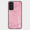 Customized luxury Peach leaves Glass Case Cover For Samsung Galaxy A34 5G